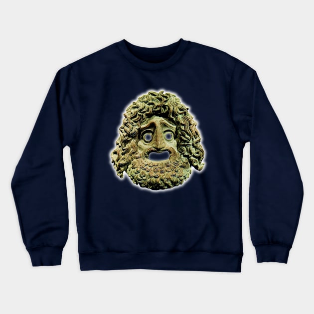 Greek theatrical mask Crewneck Sweatshirt by Mosaicblues